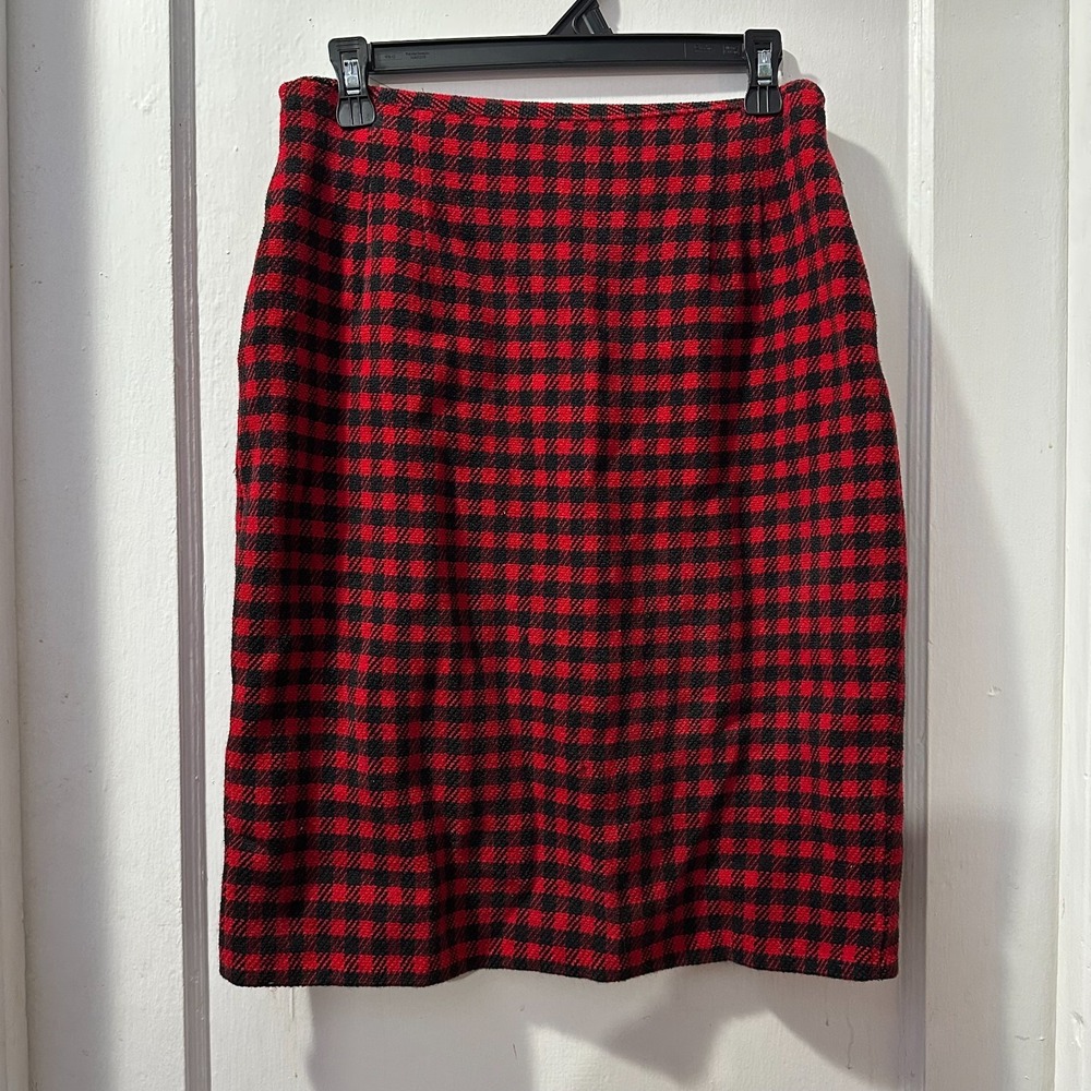 Jones New‎ York Vintage Red Houndstooth Pencil Skirt in 6